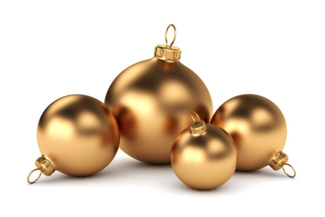 Boules de Noël dorées personnalisées